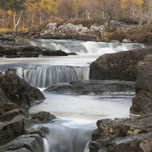 River Affric flowing through a rocky gorge, Glen Affric National Nature Reserve, Scotland River Affric flowing through a rocky gorge, Glen Affric National Nature Reserve, Scotland