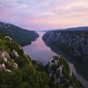 River Danube flowing through the Iron Gate Gorge, on the border between Romania and Serbia