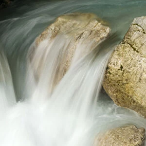 River Tolminka flowing over rocks, Tolminka canyon, Triglav National Park, Slovenia