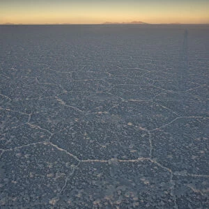 Salt pan, Salar de Uyuni at sunrise, Altiplano, Bolivia, April