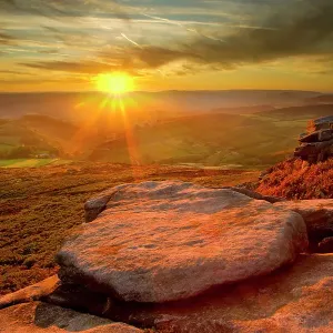 Scenic View from Higger Tor Print at Sunset Scenic View from Higger Tor Print at Sunset