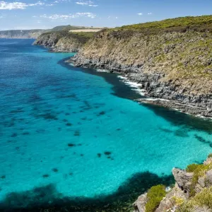 Mirador de Scott Cove cerca de la Farola del Cabo Borda, Parque Nacional Flinders Chase. Mirador de Scott Cove cerca de la Farola del Cabo Borda, Parque Nacional Flinders Chase.