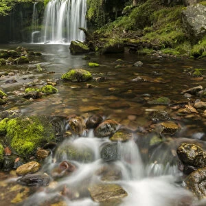 Sgwd Ddwli Uchaf (Upper Gushing Falls) waterfall, Pontneddfechan, Powys, Wales, UK, September 2013