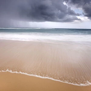 Storm approaching beach at Cape Trafalgar, Canos de Meca, Cadiz, Spain