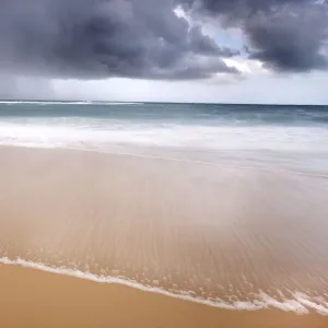 Storm approaching beach at Cape Trafalgar, Canos de Meca, Cadiz, Spain