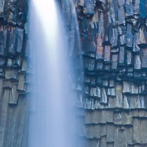 Svartifoss waterfall, Skaftafell National Park, Iceland, February