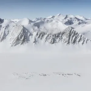 Union Glacier Camp Print, Aerial View of Antarctica Union Glacier Camp Print, Aerial View of Antarctica