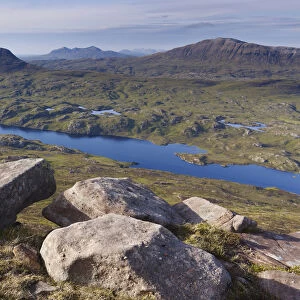 View from Cul Mor towards Suilven, Coigach / Assynt SWT, Sutherland, Highlands, Scotland