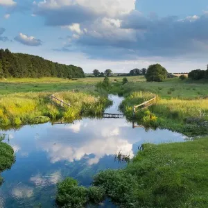 Print of River Stiffkey landscape at Warham Village in Norfolk, England