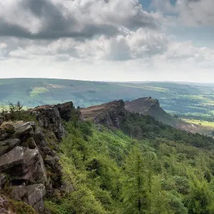 Print of View along the Roaches Ridge towards Hen Cloud Print of View along the Roaches Ridge towards Hen Cloud