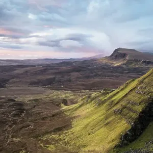 View along the Trotternish Ridge at dawn, Isle of Skye, Inner Hebrides, Scotland, UK, April 2016 View along the Trotternish Ridge at dawn, Isle of Skye, Inner Hebrides, Scotland, UK, April 2016