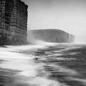 West Bay on a murky winter morning, Jurassic Coast, Dorset, England, UK. December 2020 West Bay on a murky winter morning, Jurassic Coast, Dorset, England, UK. December 2020