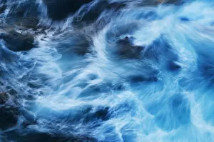 Bad Weather Gallery: Abstract image of large sea swells hitting the rocks, Portuguese southwestern coast