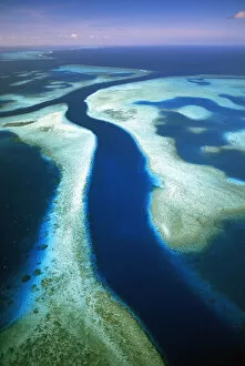 Aerial of Kossol Passage, Kossol Reef, Palau Islands, North Pacific Ocean