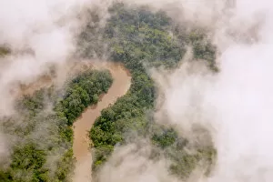 Images Dated 30th July 2015: Aerial view of Amazon Rainforest, and the Manati River, Peru, July 2015