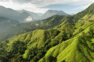 Environmental Issues Prints: Aerial view of the Buritaca valley from the Finca la Profunda