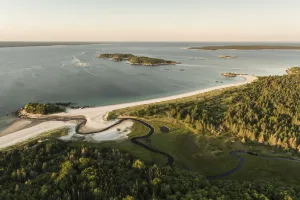 Images Dated 5th July 2018: Aerial view of Carters Beach on the Southshore of Nova Scotia, Canada. August