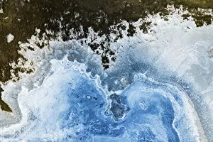 Aerial view of Drying out salt lake, called Old Wives Lake, Saskatchewan, Canada