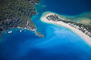 2013 Highlights Prints: Aerial view of the famous Blue Lagoon and Belcekiz beach along the Turquoise coast