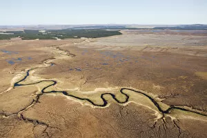 Images Dated 1st May 2012: Aerial view across the Flow Country showing peatland pool system with commercial