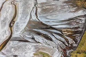 Natural Pattern Prints: Aerial view of hypersaline soda lake