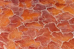 Natural Pattern Prints: Aerial view of hypersaline soda lake