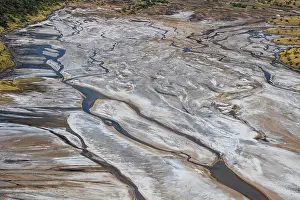 Natural Pattern Prints: Aerial view of hypersaline soda lake