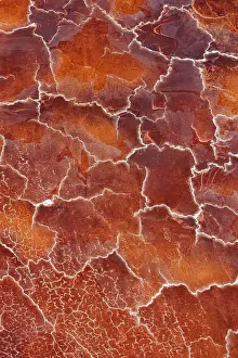 Natural Pattern Prints: Aerial view of hypersaline soda lake