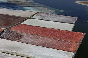 Natural Pattern Prints: Aerial view of hypersaline soda lake