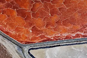 Natural Pattern Prints: Aerial view of hypersaline soda lake