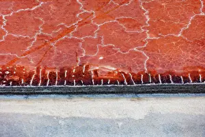 Natural Pattern Prints: Aerial view of hypersaline soda lake