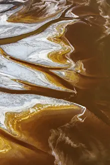 Natural Pattern Prints: Aerial view of hypersaline soda lake