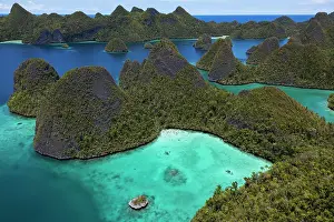 Islands Prints: Aerial view of islands in the Wayag Archipelago