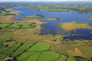 Exploring Britain Collection: Aerial view of Lough Beg, east of Castledawson, County Antrim, Northern Ireland, UK