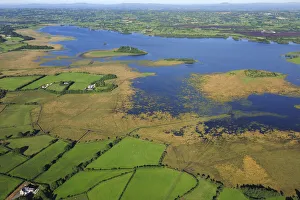Exploring Britain Collection: Aerial view of Lough Beg, east of Castledawson, County Antrim, Northern Ireland, UK