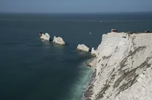 December 2021 Highlights Collection: Aerial view of The Needles, Isle of Wight, Hampshire, UK. Sep 2020