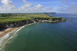 Images Dated 12th September 2009: Aerial view of Portbraddan and Whitepark Bay, north coast, County Antrim, Northern Ireland