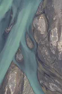 Images Dated 29th June 2009: Aerial view of the Skjalfandafljot river delta, Northern Iceland, June 2009