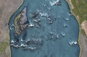 Images Dated 29th June 2009: Aerial view of Skjalfandafljot River (glacial river) Northern Iceland, June 2009