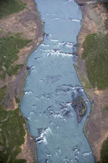 Mark Carwardine Prints: Aerial view of Skjalfandafljot River (glacial river) Northern Iceland, July 2009