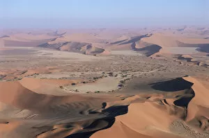 Nature's Last Paradises Collection: Aerial view of Sossusvlei, Namib desert, Namibia, South Africa