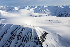 Mountains Collection: Aerial View of Spitzbergen, Svalbard, Norway, June 2012