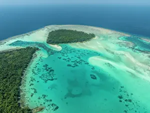 Papua New Guinea Prints: Aerial view of the surroundings of Mussau Island located in the Bismarck Archipelago