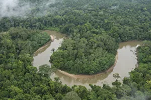 Images Dated 30th September 2011: Aerial view of Tiputini River and surrounding Rainforest. Yasuni National Park, Amazon Rainforest