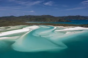 Elevated View Prints: Aerial view of Whitehaven beach, Whitsunday Island, Queensland, Australia. November 2012