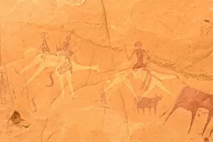 Images Dated 30th March 2020: Ancient cave paintings. Ennedi Natural and Cultural Reserve, UNESCO World Heritage Site