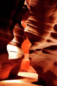 Antelope Canyon, a slot canyon formed of Navajo sandstone and shaped by water erosion, Arizona, USA