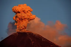 Dramatic Prints: Ash plume erupting from Reventador volcano, El Chaco, Napo, Ecuador. October, 2020