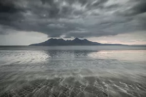 Dramatic Nature Collection: Bay of Laig, Isle of Eigg towards Isle of Rum, Inner Hebrides, Scotland, UK, April 2014
