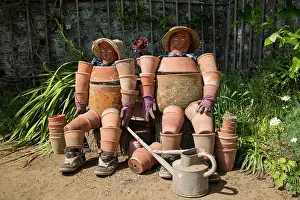 Equipment Prints: Bill and Ben the flower pot men, La Seigneurie Gardens, Sark, Channel Islands. May. 2016